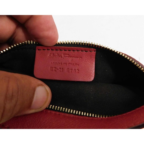 Salvatore Ferragamo Red Leather Mini Pouch Clutch Bag‎